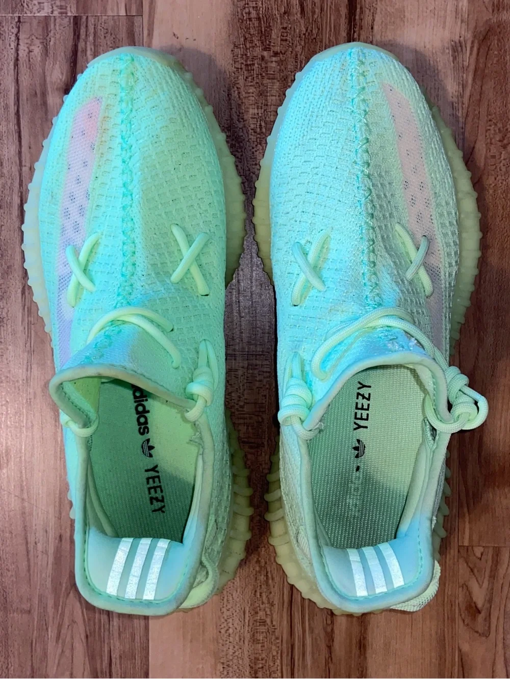 Yeezy Boost 350 V2 Sneakers Glow Green Neon Shoes Men’s